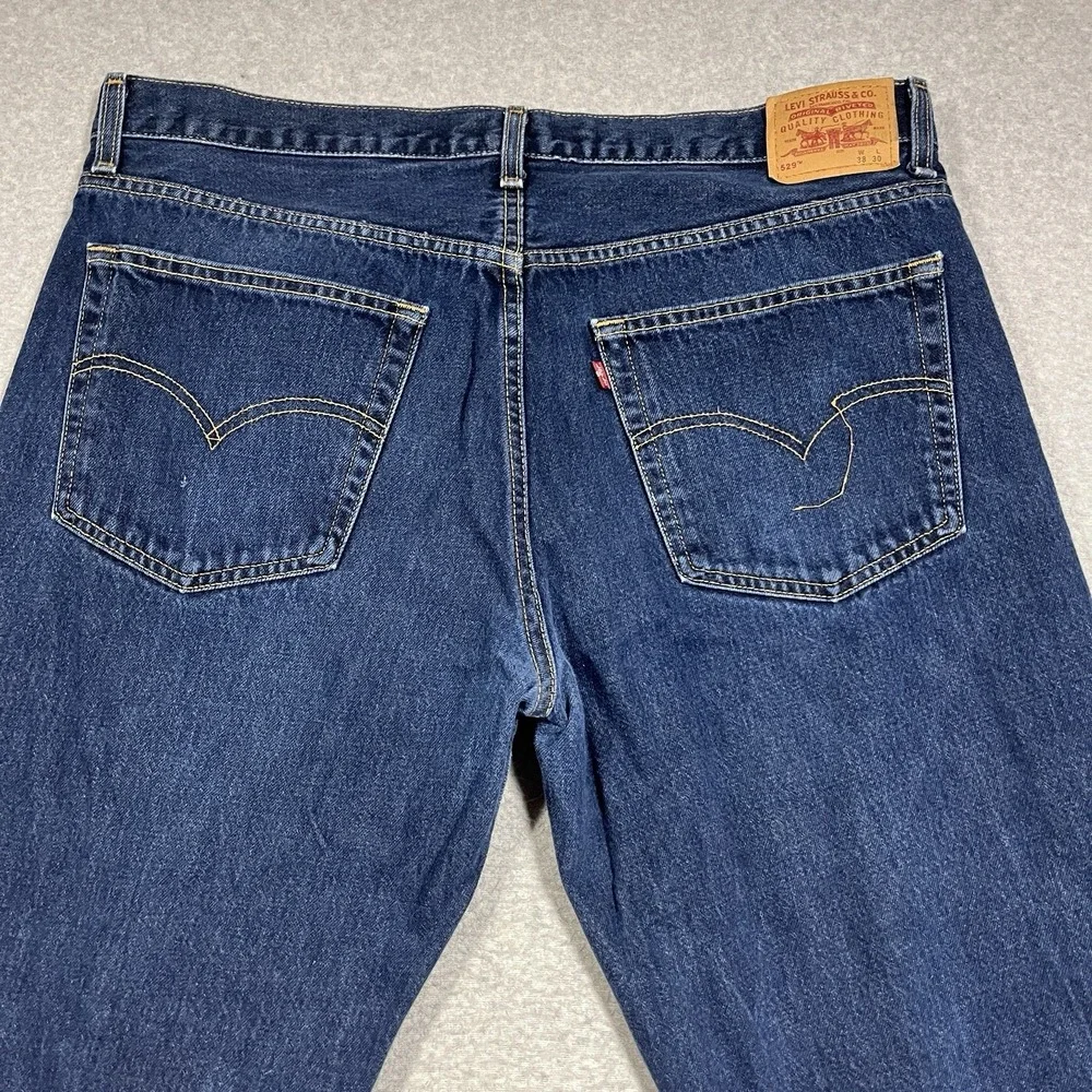 Vintage Levis Jeans Mens 38x30 Blue 529 Low Straight Dark Denim Cotton Y2K